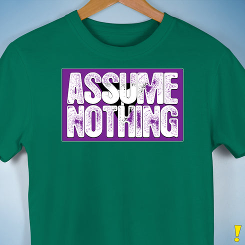 Assume Nothing Lesbian Labrys Pride Flag Premium Unisex T-Shirt - Kelly Green